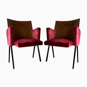 Set of Mid-Century Theatre Armchairs, 1950s