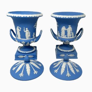 Antique Ceramic Vases with Mythological Classical Scenes, Set of 2
