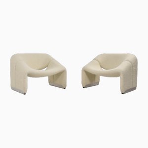 M-Chairs in Creme Pierre Frey Wool by Pierre Paulin for Artifort 1970s, Set of 2
