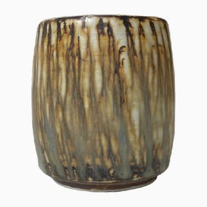 Stoneware Vase with Tiger Taupé Glaze by Gunnar Nylund for Rörstrand, 1960s