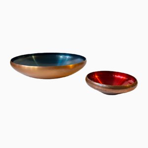 Danish Modern Copper and Enamel Bowls from Corona, 1960s, Set of 2