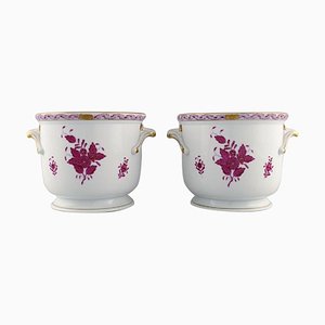 Enfriadores de vino chinos de porcelana pintados a mano de Herend. Juego de 2