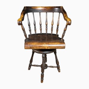 Antique Office Chair on Spindel, England, 1880s