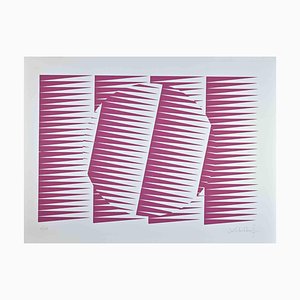 Serigrafía Victor Debach, Abstract Pink Composition, años 70