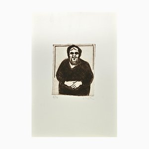 Enotrio Pugliese, Woman of Calabria, Etching, 1963
