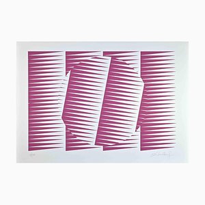Serigrafia di Victor Debach, Composizione astratta rosa, anni '70