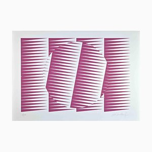 Serigrafía Victor Debach, Abstract Pink Composition, años 70