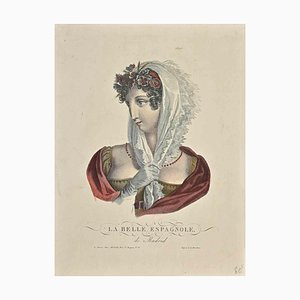 Noel François Bertrand, The Spanish Beauty, Etching, 19th Century