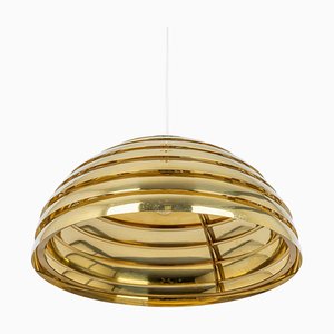 Large Brass Dome Pendant Light attributed to Florian Schulz, Germany, 1970s