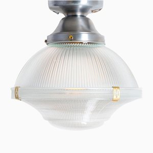 Lampada da soffitto grande Holophane antica