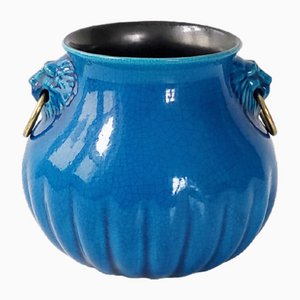 Ceramic Lion Vase by Pol Chambost, 1960s