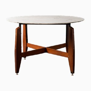 Dining Table in Teak and Marble, 1950s