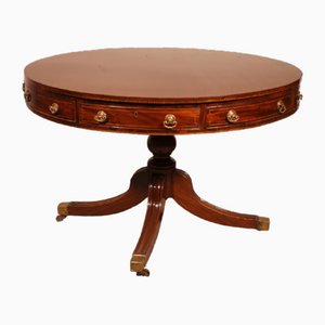 Regency English Mahogany Drum Table, 1820s