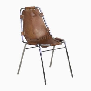 Mid-Century Modern Leather Chair Chosen by Charlotte Perriand for Les Arcs, 1960s