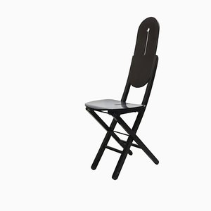 Folding Chair in Black Stained Wood