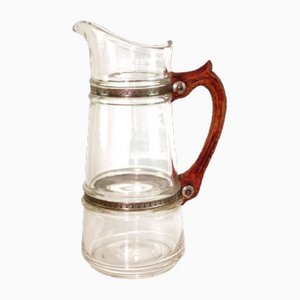 Antique Glass & Metal Pitcher from Fritsch Patent, 1880s