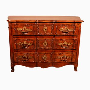 18th Century Louis XV Walnut Crossbow Chest of Drawers
