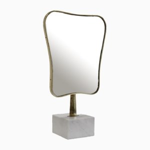 Vintage Italian Table Mirror with Marble Base, 1960s