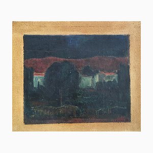 Jorg Himmen, Paysage Nocturne, 1958, Oil on Canvas
