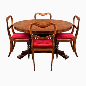 William IV Rosewood Dining Table and Chairs, Set of 5