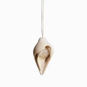 Medium Womb Pendant in Natural Beige Clay by Jan Ernst