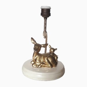 Vintage Table Lamp with Deers, 1960s