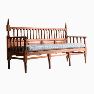 Antique Continental Pine Hall Settle, 1850s