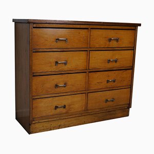 Mid-20th Century Dutch Industrial Beech Apothecary Cabinet