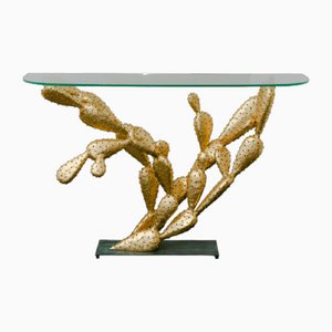 Brass Cactus Console Table by Alain Chervet, 1996