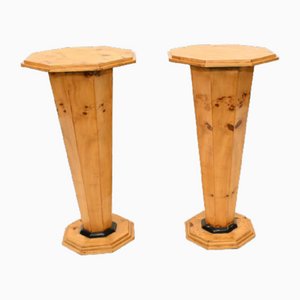 Art Deco Pedestal Stands Tables, Set of 2