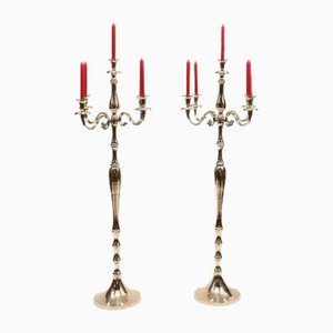 Candelabri da terra Regency placcati in argento, set di 2