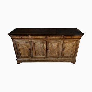 19th Century Louis Philippe Sideboard in Walnut with 4 Doors