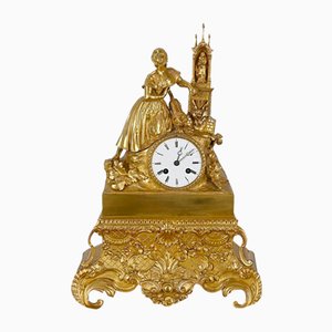 Napoleon III Gilt Bronze Decorative Pendulum Clock, 19th Century