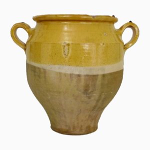 French Pot with Vernisse Yellow Confit, 1930s