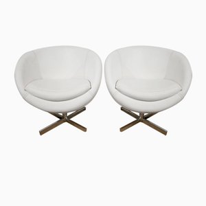 Faux Leather Ball Lounge Chairs, 1970s, Set of 2