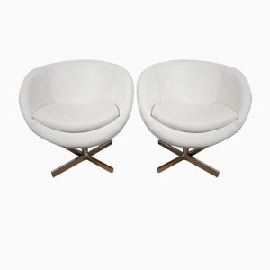 Set of Faux Leather Ball Lounge Chairs, 1970s