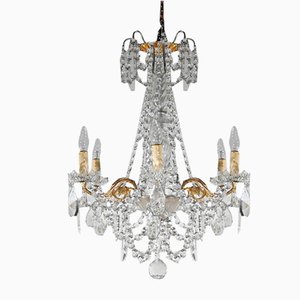 Napoleon III Crystal and Bronze Chandelier in Louis XV Style, 19th Century