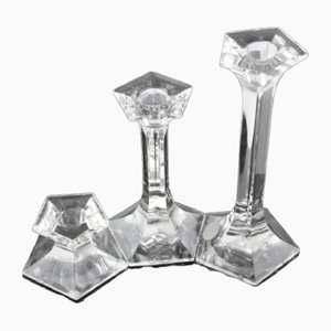 Candelabros modelo Pentagon de CJRiedel para Riedel Glas, años 70. Juego de 3