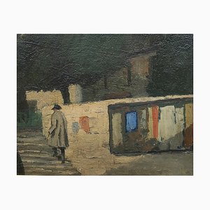 Marius Chambaz, La Montée d'escalier, 1938, Oil on Cardboard, Framed