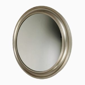 Specchio Narciso rotondo in acciaio di S. Mazza per Artemide, anni '70