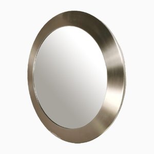 Miroir Rond Vintage en Acier, 1970s