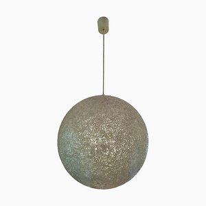 Lámpara colgante Mid-Century de resina con forma esférica, años 60