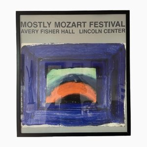 Framed Venetian Glass Mostly Mozart Festival Poster by Sir Howard Hodgkin, Lincoln Center of Performing Arts, 1989