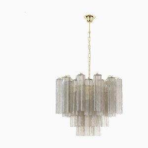 Italian Suspension Lamp in Gray Murano Glass, 1990s