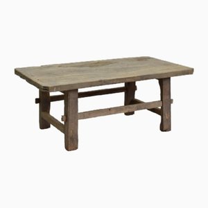 Antique Rustic Elm Coffee Table T, 1920s
