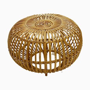 Mid-Century Modern Rattan Pouf by Franco Albini, Italy, 1950s
