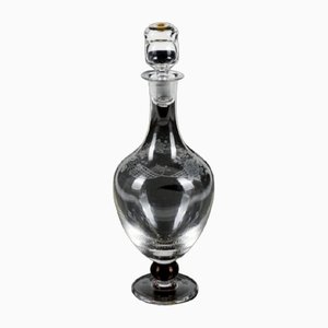Italienische Flasche mit Geätztem Glasverschluss von Cristallerie