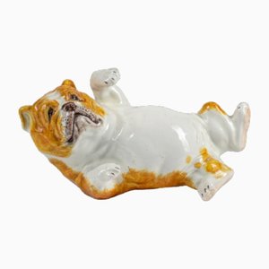 Italian Bulldog Figurine in Ceramic, 1980