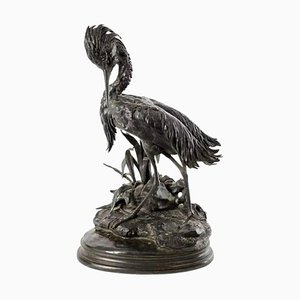 Heron Figur aus Bronze von Jules Moigniez