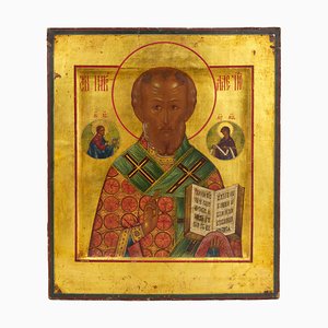 Russische St. Nikolaus Gold Tafel, 19. Jh